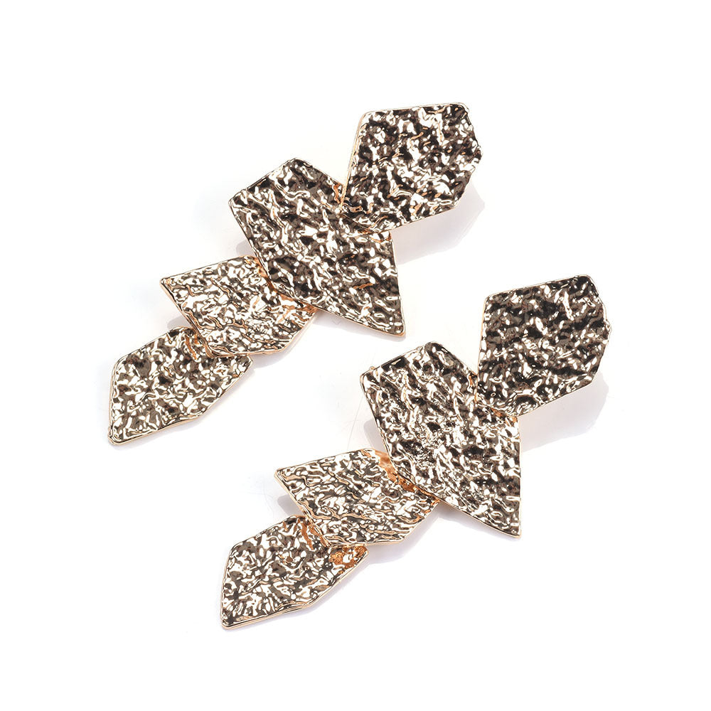 Textured Gold Plate Earrings