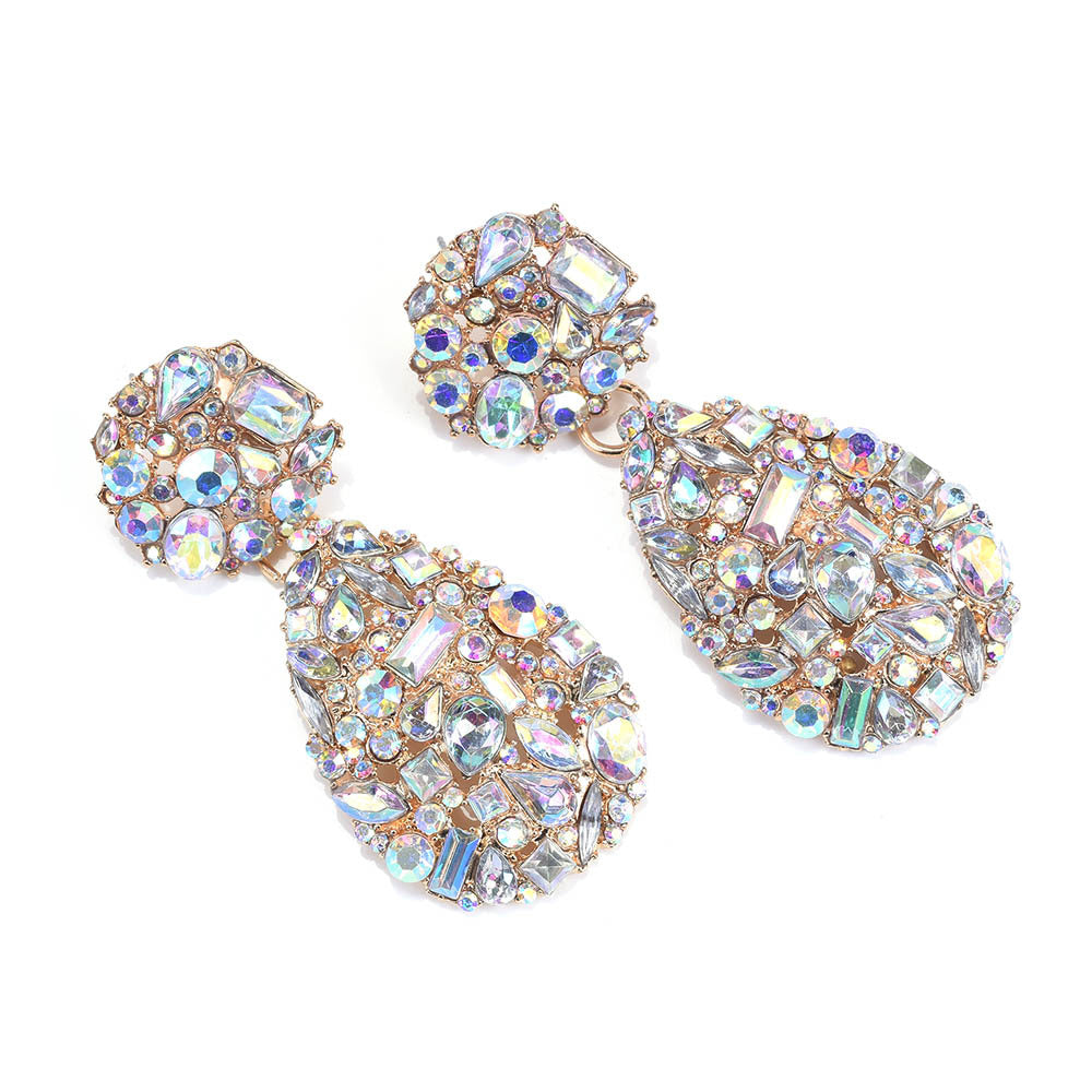 NEW 2020 Rhinestone Cluster Pendant Earrings Statement Piece Jewelry