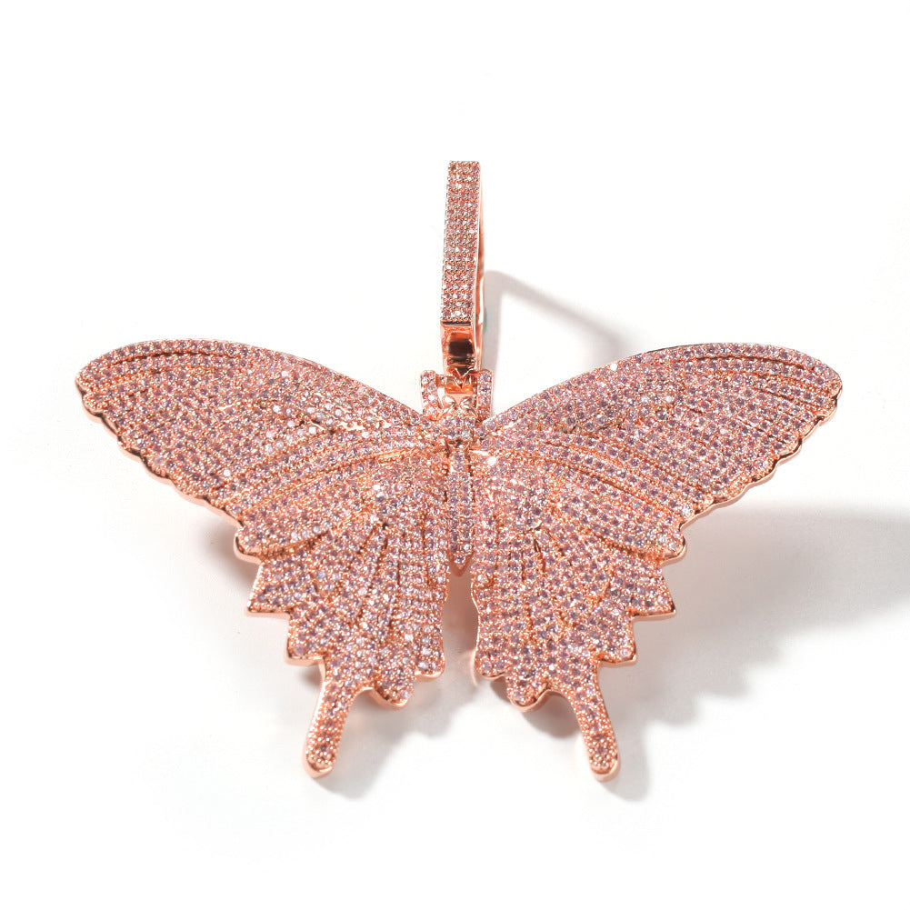 Pink Citrine Butterfly Pendant Necklace