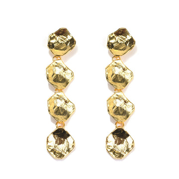 Linked Gold Plates Dangle Earrings