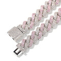 Classic CZ Diamond Pink & White Hip Hop Choker Necklace