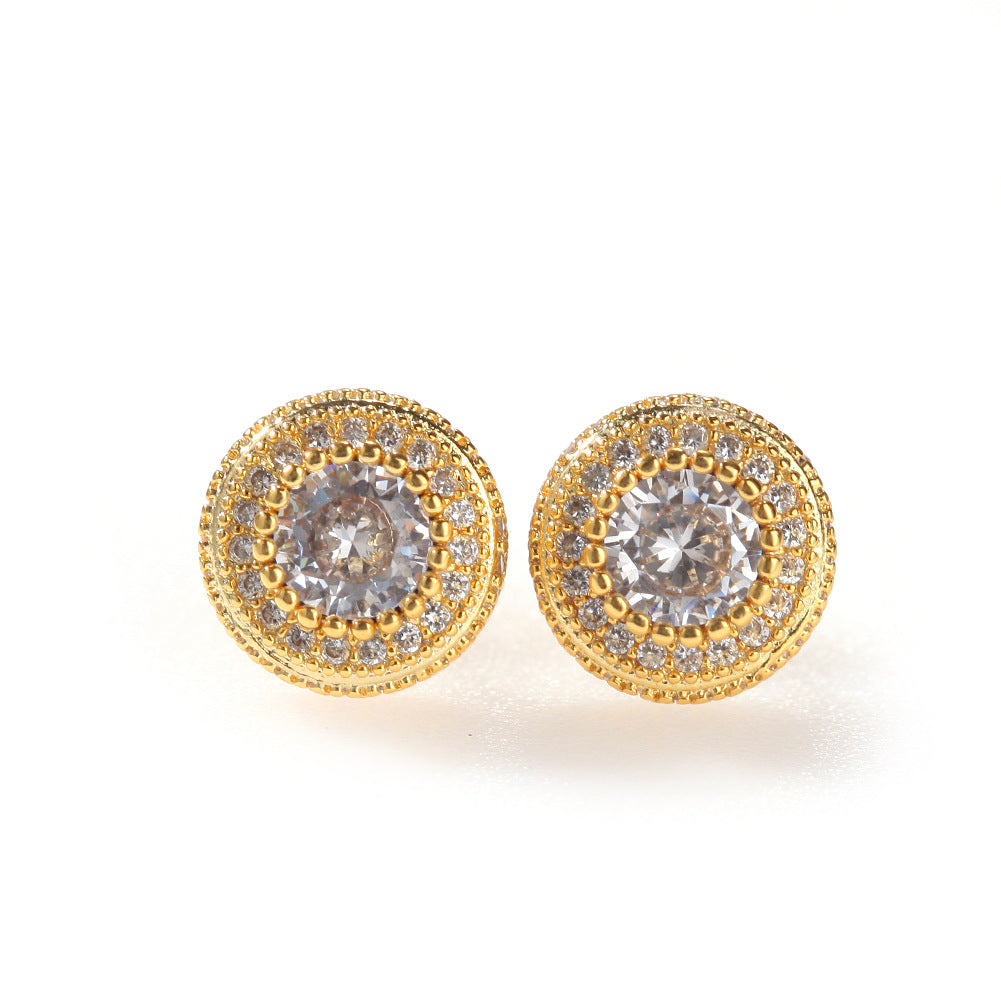 CZ Diamond Embellished Hip Hop Stud Earrings