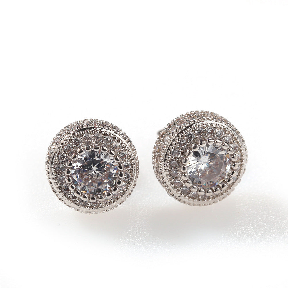 CZ Diamond Embellished Hip Hop Stud Earrings