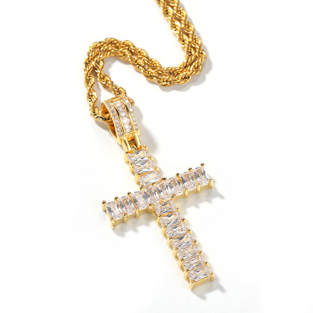 Seamless CZ Diamond Crucifix Necklace