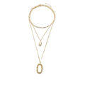 Multi-Layered Gold Pendant Chain Necklace