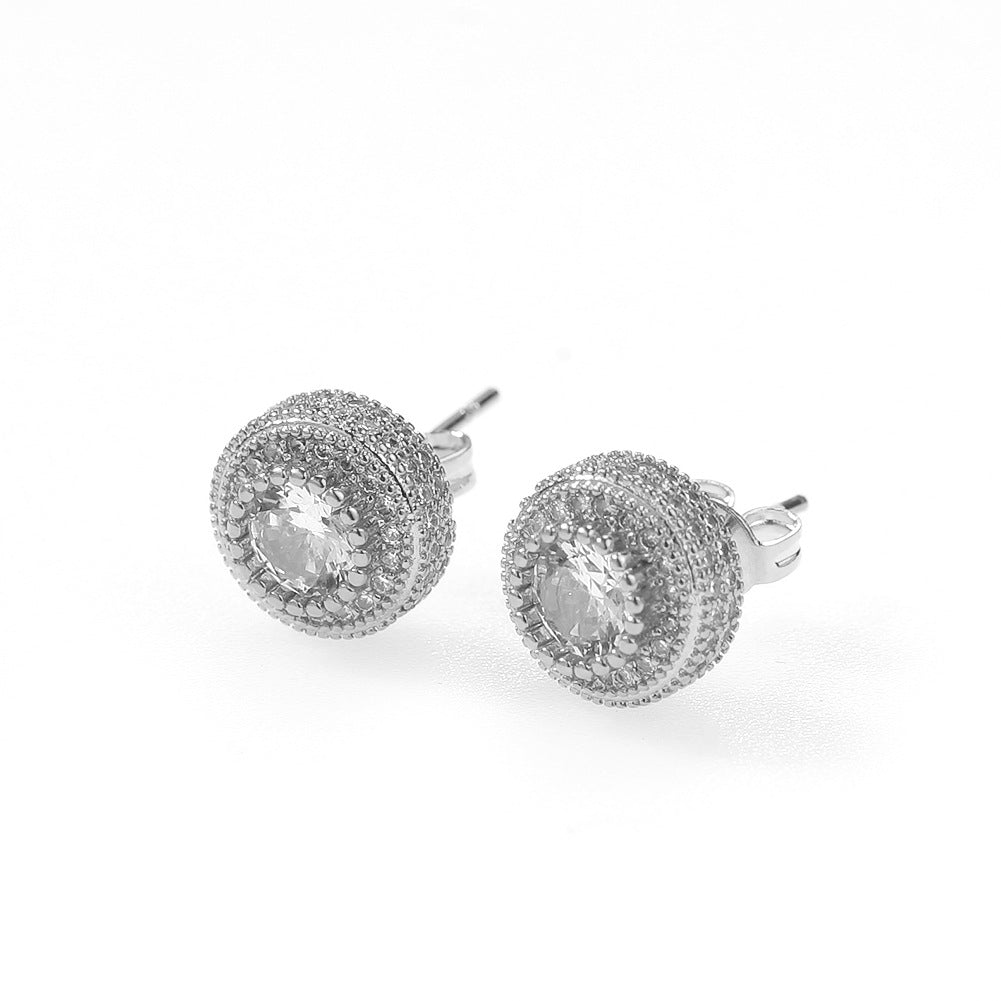 CZ Diamond Embellished Hip Hop Stud Earrings