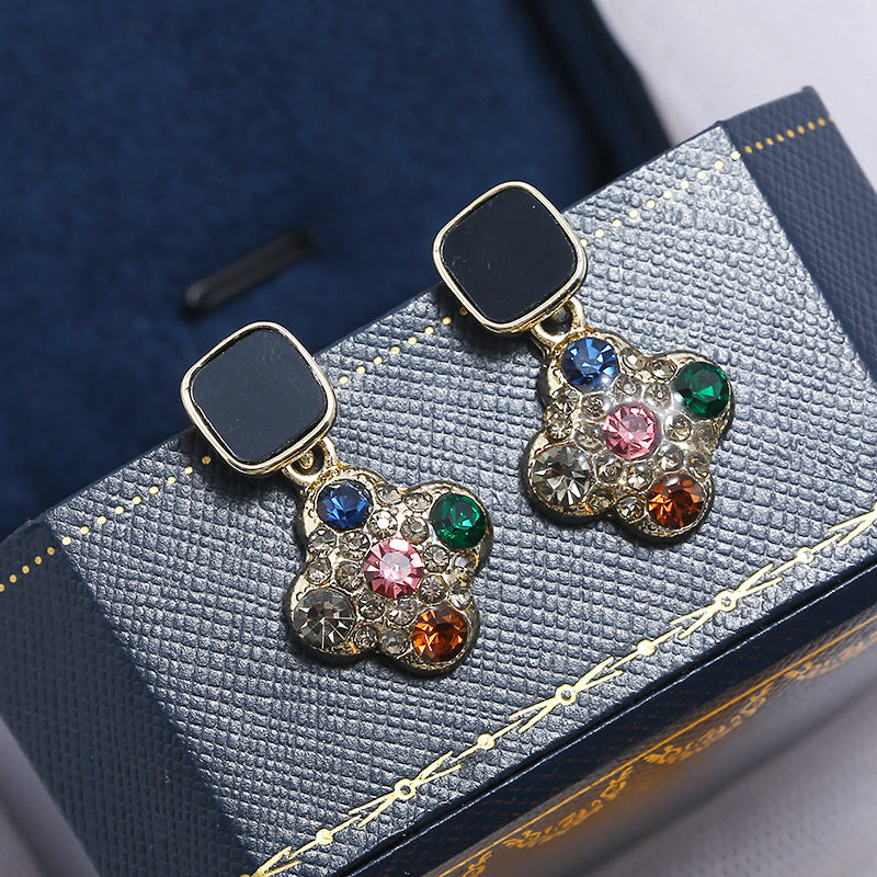 Geometric Moroccan Tiles Rhinestone Earrings