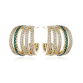 Two-Toned Multi-Band Gold Earrings