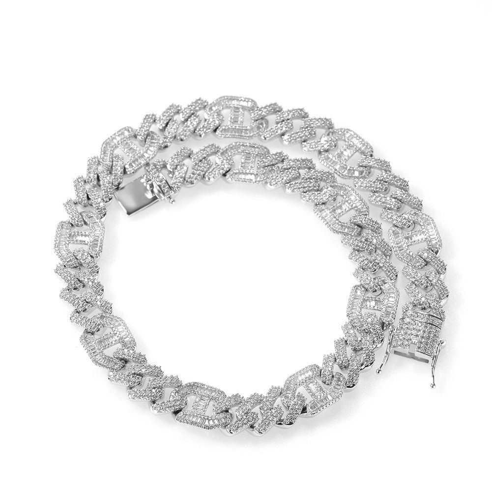 Sparkling 3:1 Cuban Chain Necklace