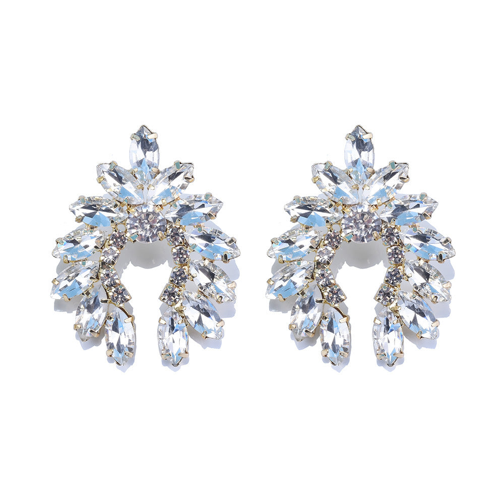 Exaggerated Crystal Wing Earrings