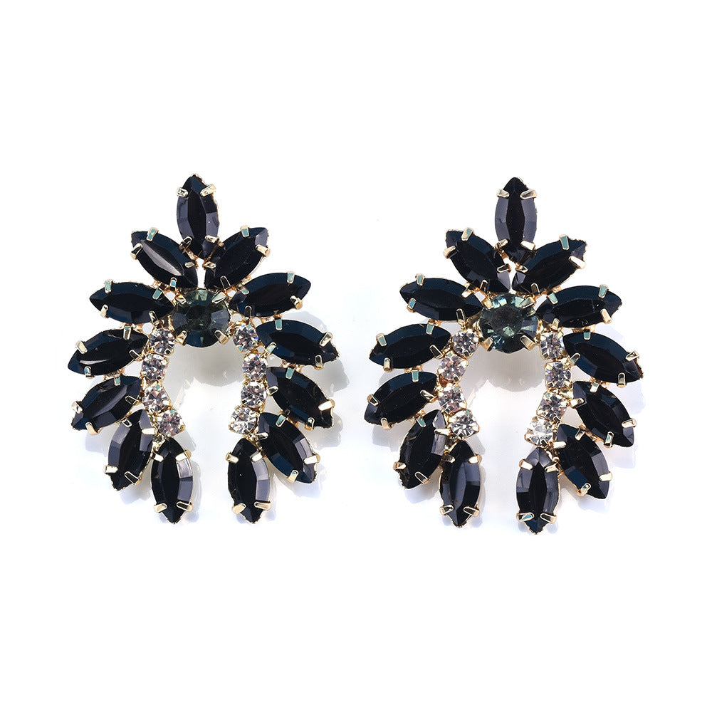 Exaggerated Crystal Wing Earrings