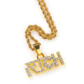 RICH Sparkling Monogram Necklace