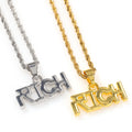 RICH Sparkling Monogram Necklace