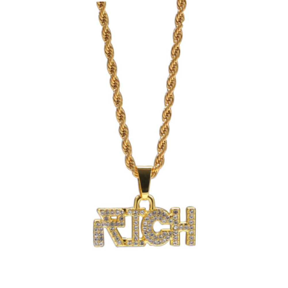 RICH Sparkling Monogram Necklace