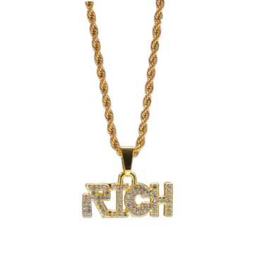 RICH Sparkling Monogram Necklace