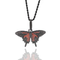 Red & Black Unity Wild Butterfly Pendant Necklace