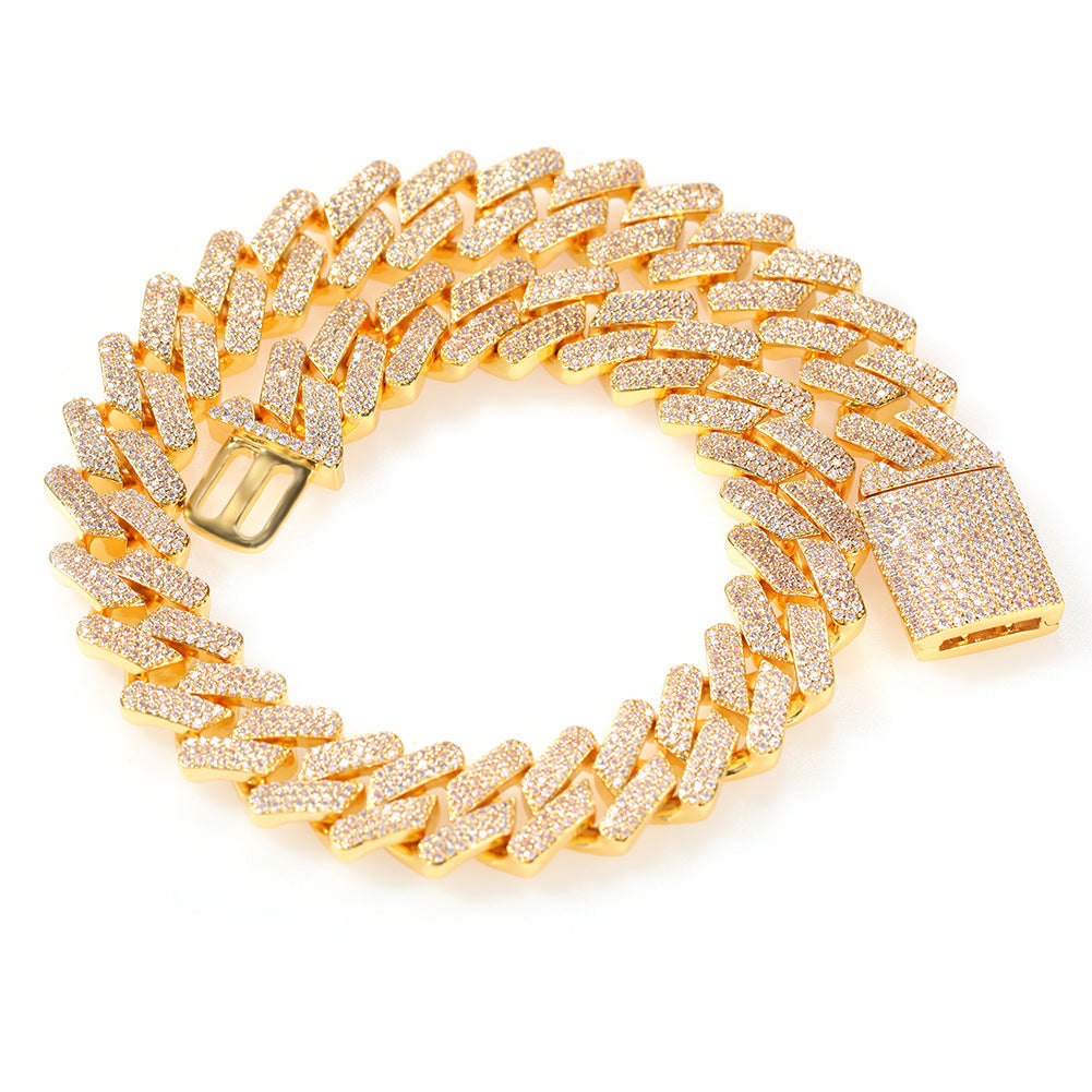 Encrusted Gold & Silver-Tone Cuban Choker Necklace