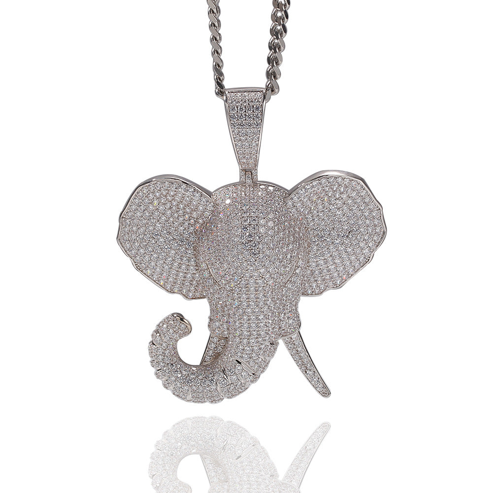 Encrusted Elephant Pendant Necklace