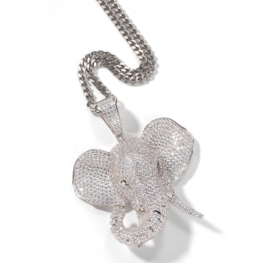 Encrusted Elephant Pendant Necklace