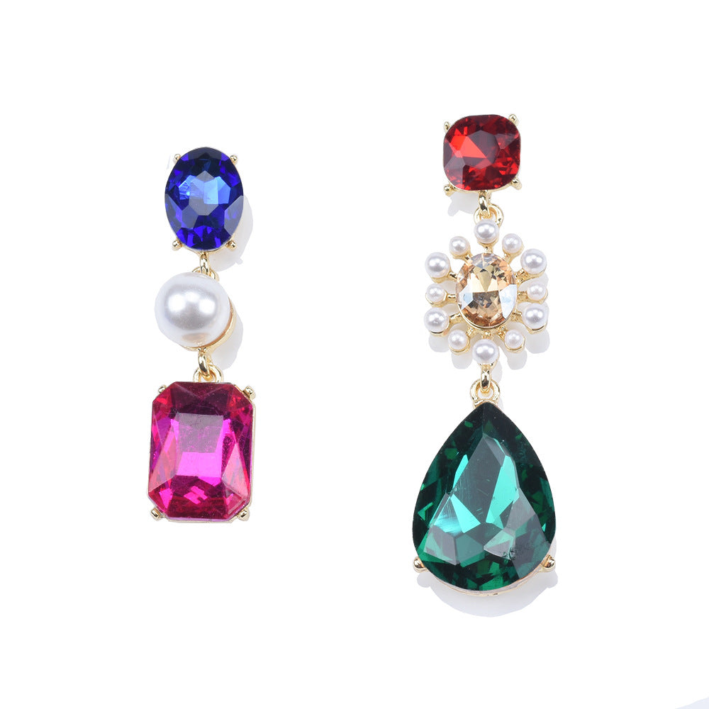 NEW 2020 Asymmetrical Crystal Gemstone Earrings