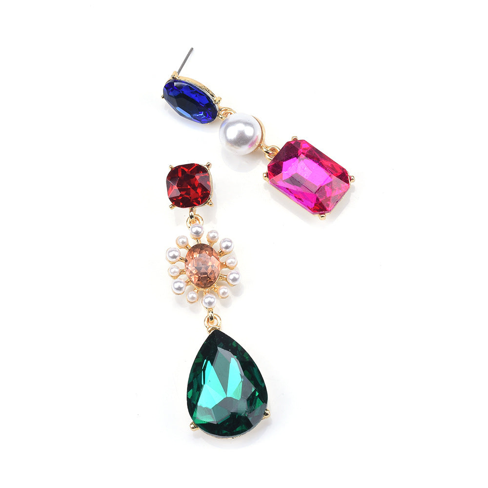 NEW 2020 Asymmetrical Crystal Gemstone Earrings