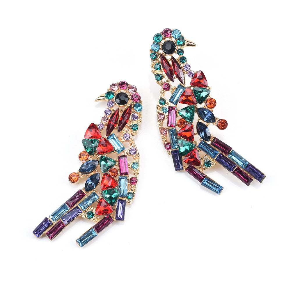 Multi-Coloured Tropical Parrot Earrings