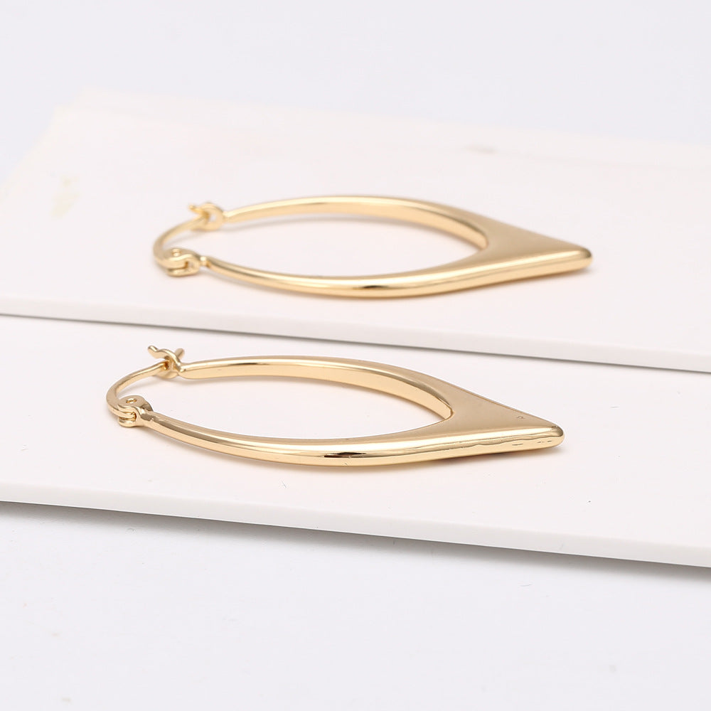 Abstract Gold Tone Leaf Earrings