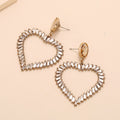 CZ Diamond Charm Heart Dangle Earrings