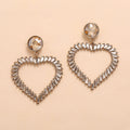 CZ Diamond Charm Heart Dangle Earrings