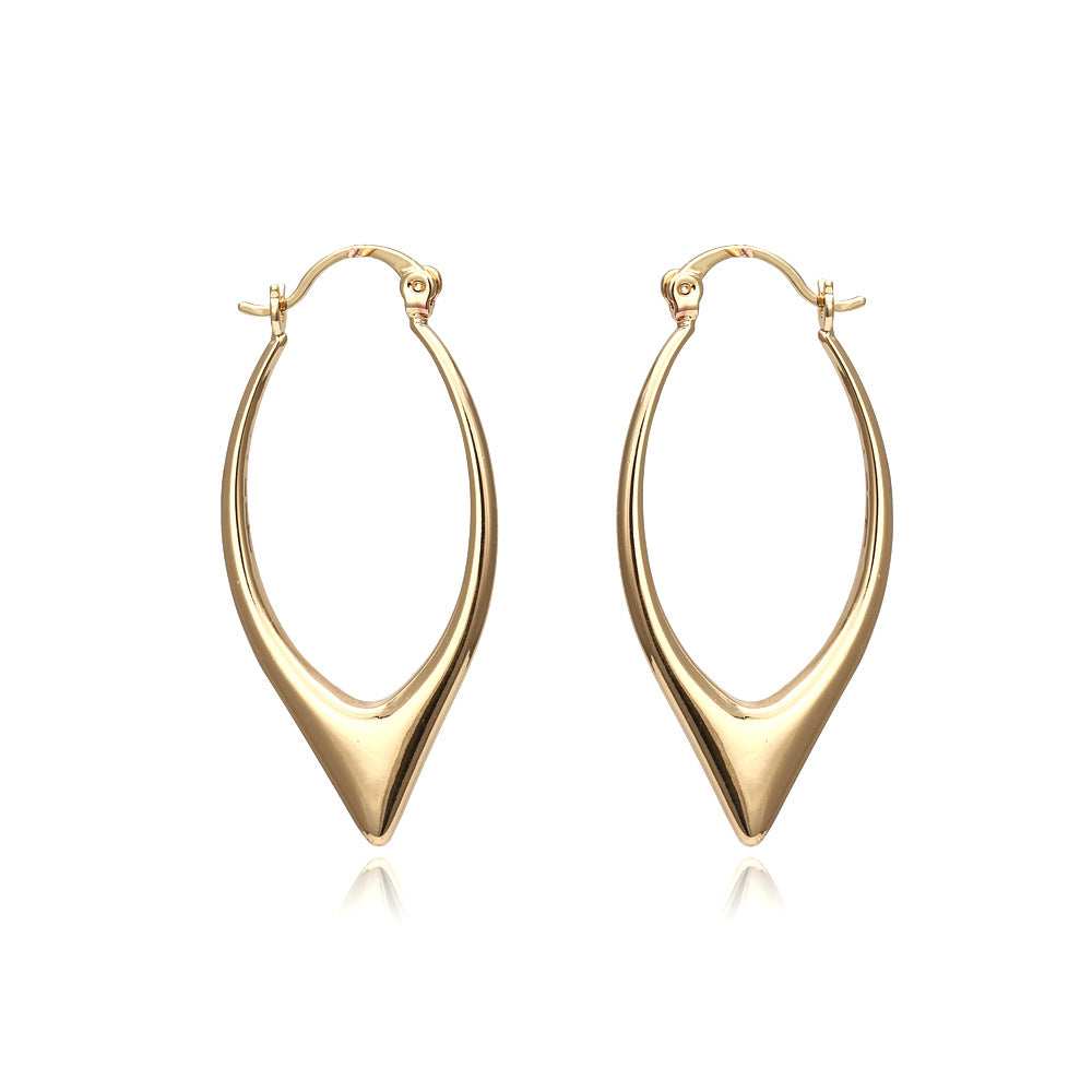 Abstract Gold Tone Leaf Earrings