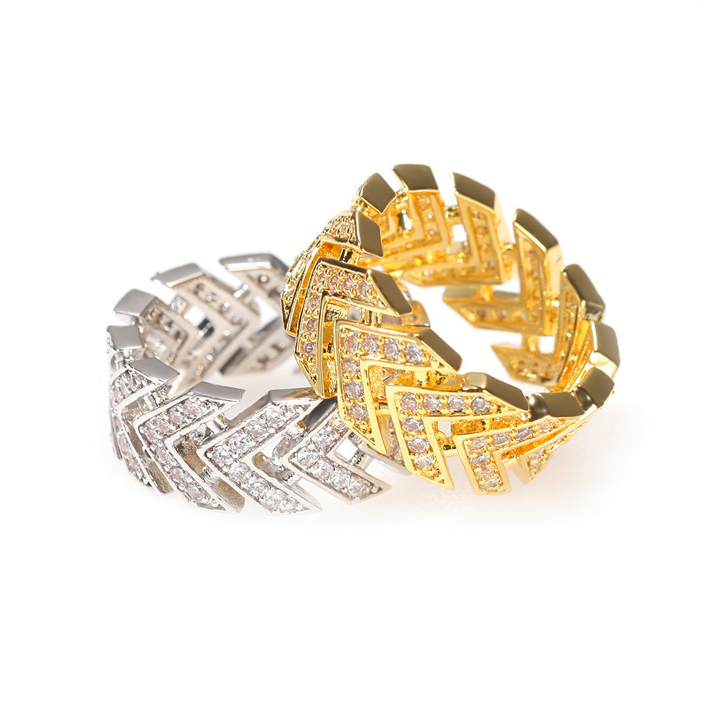 CZ Diamond Encrusted Seamless Arrow Ring