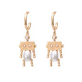 Pearlescent Mrs. Robot Dangle Earrings