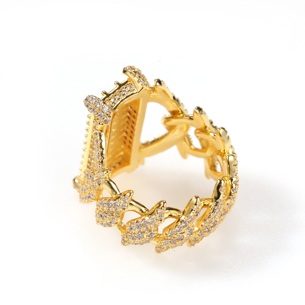 CZ Diamond Embellished Hip Hop Ring