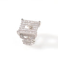 Men's Square Panel Pavé Ring