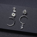 Whimsical Night Sky Diamond Earrings with Gemstone Accents