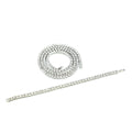 Single Row Boxed CZ Diamond Chain Necklace & Bracelet Set