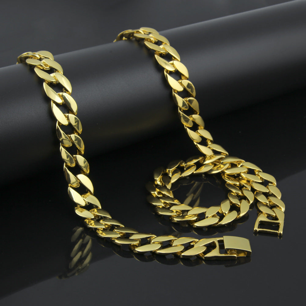 Gloss Finished Cuban Chain Hip Hop Necklace