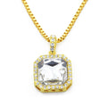 Over-Sized Rhinestone Pendant Rapper Necklace