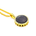 Cushioned Over-Sized Circular CZ Diamond Gem Necklace