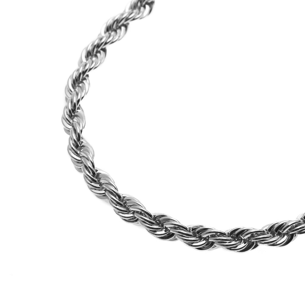 Cold Metal Twist Rope Chain Necklace