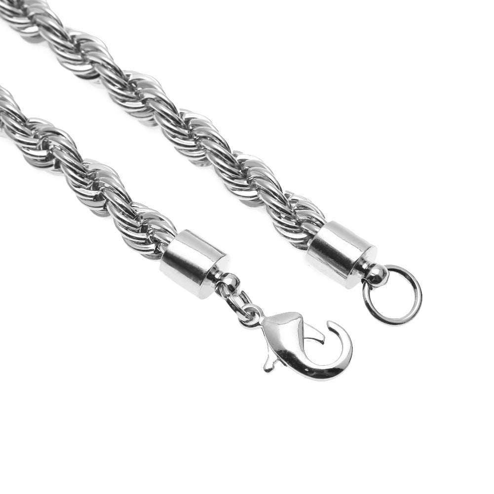 Cold Metal Twist Rope Chain Necklace