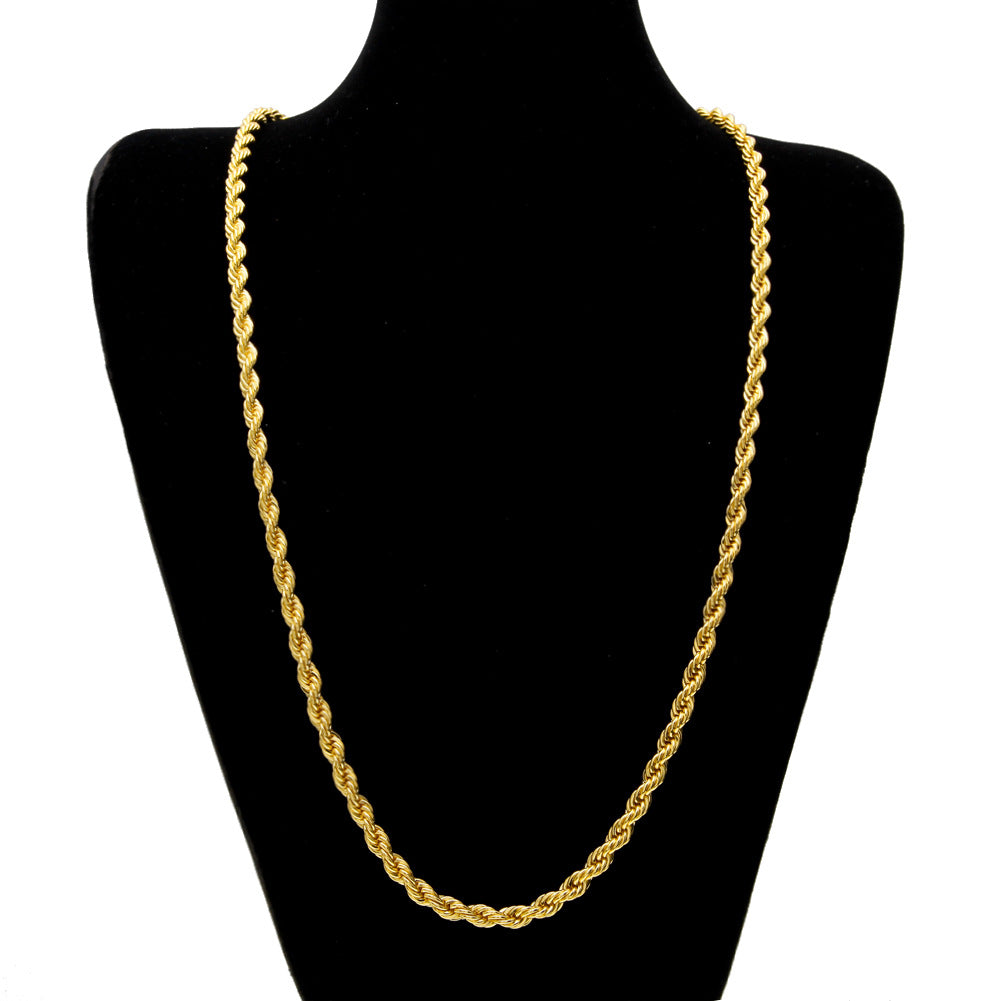 Cold Metal Twist Rope Chain Necklace