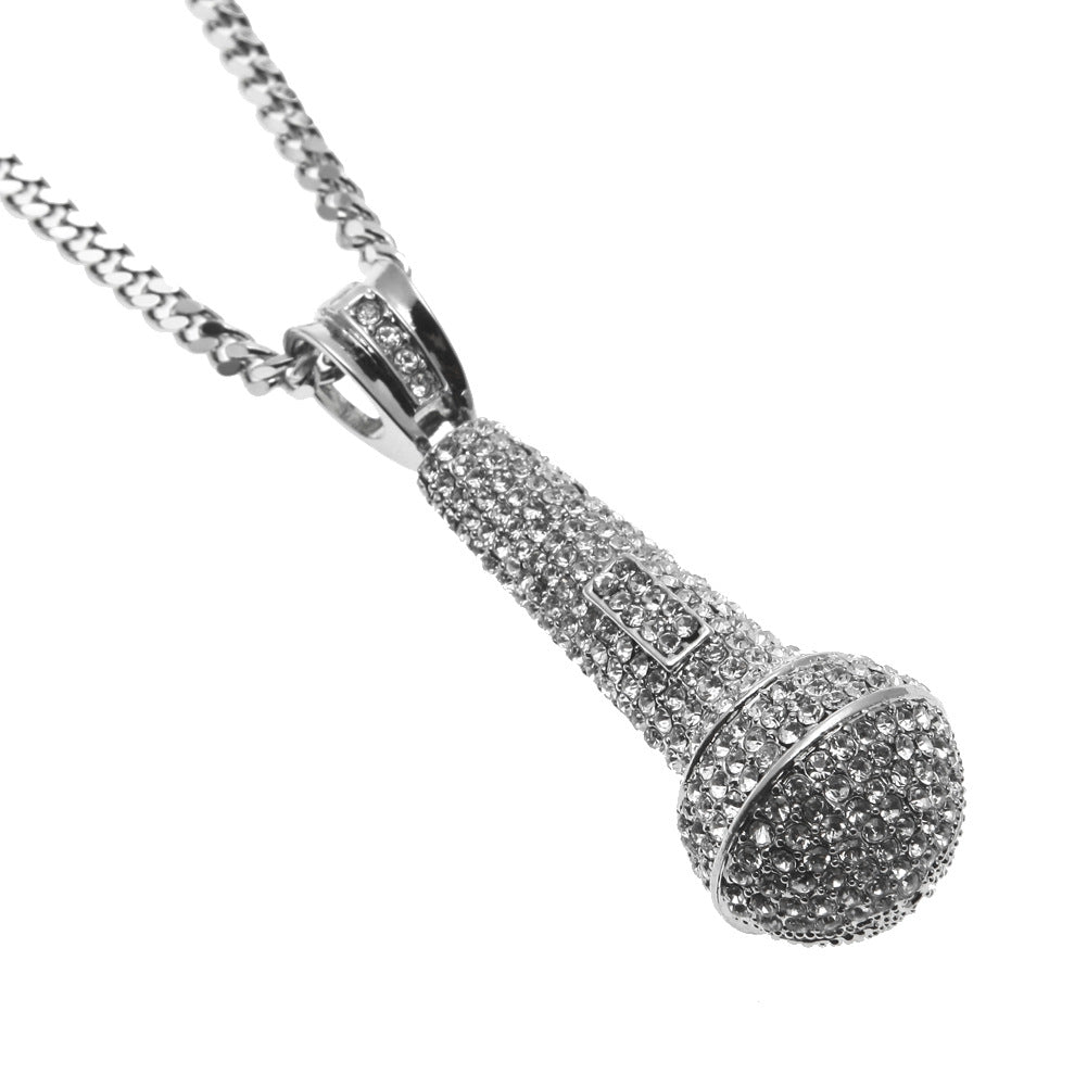 Sparkling Microphone Necklace