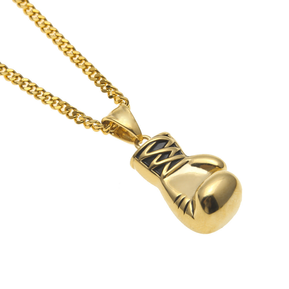 Gold & Silver Toned Boxing Glove Necklace