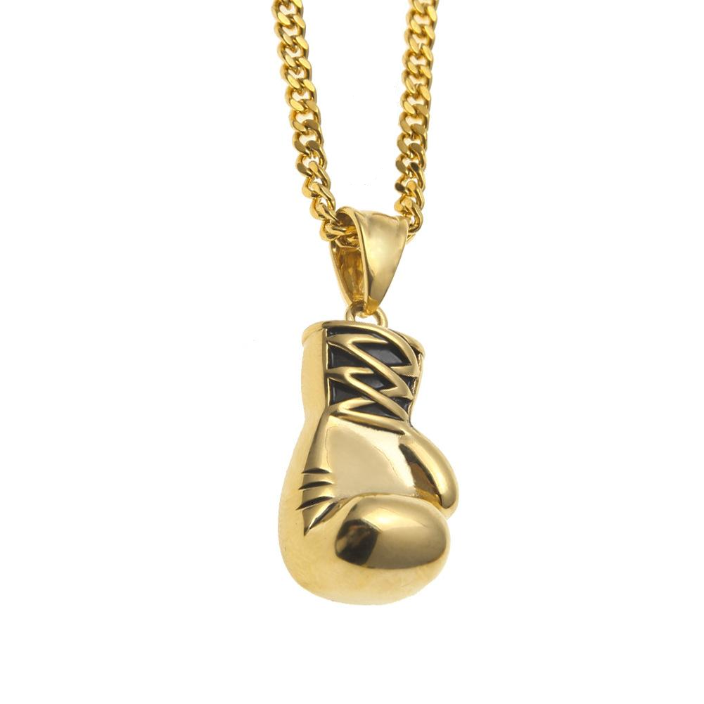 Gold & Silver Toned Boxing Glove Necklace