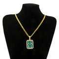 Quadruple CZ Diamond Cluster Pendant Hip Hop Necklace