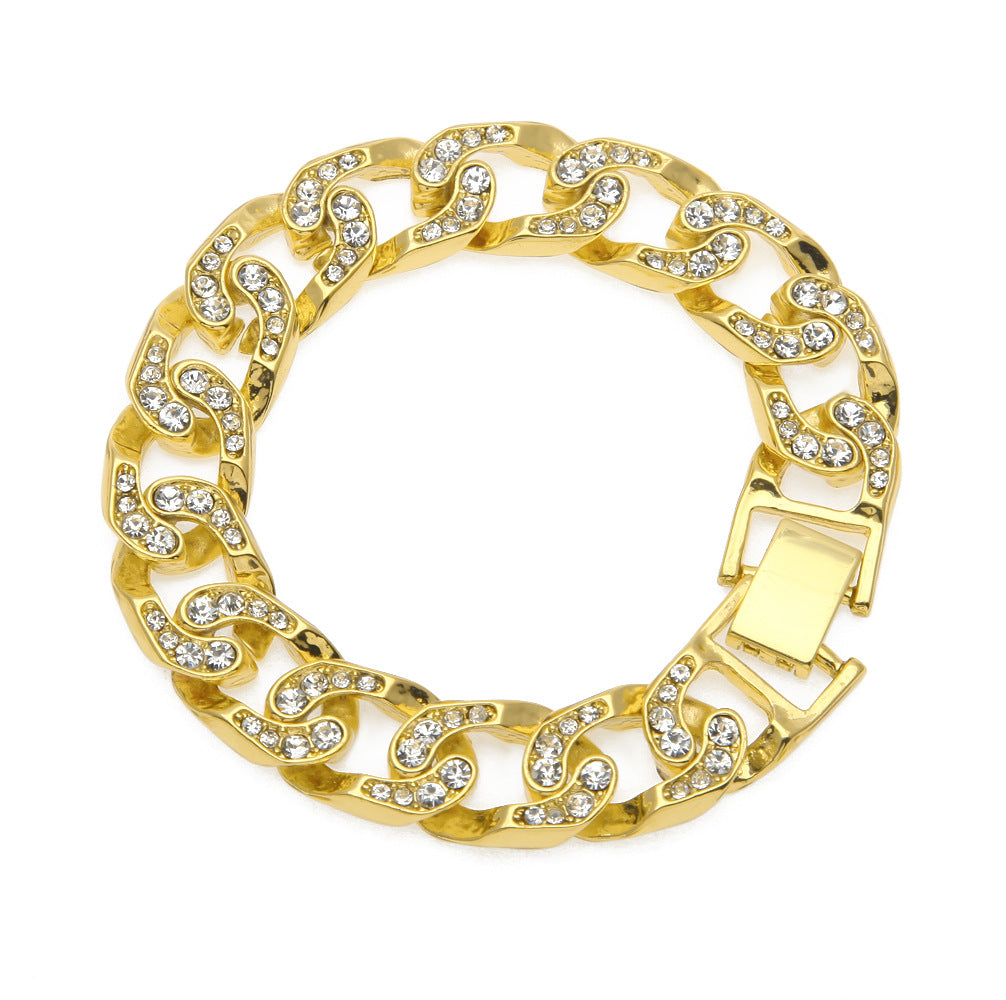 Inlaid CZ Diamond Miami Bracelet