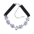 Woman's Rhinestone Autumn Leaves Choker Necklace