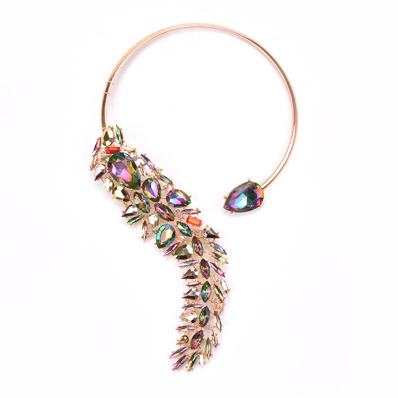 Woman's Rhinestone Foxtail Necklace