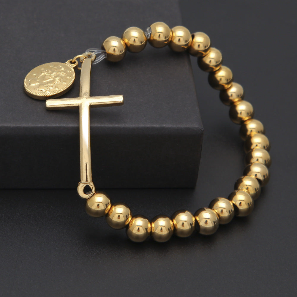 Beaded Crucifix Bracelet